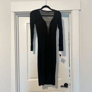 Elegant Black Long Sleeve Dress